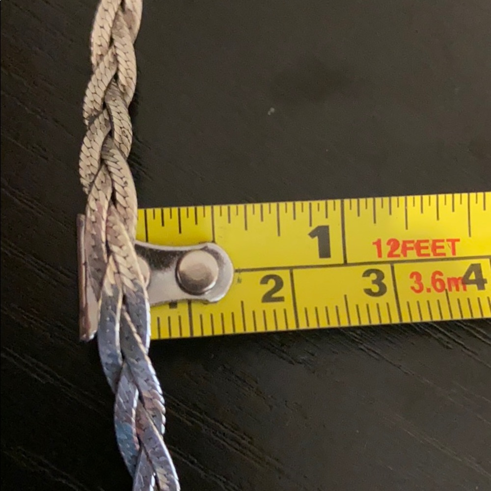 Flat Braided Pattern Thin Bracelet 925 Sterling S… - image 5